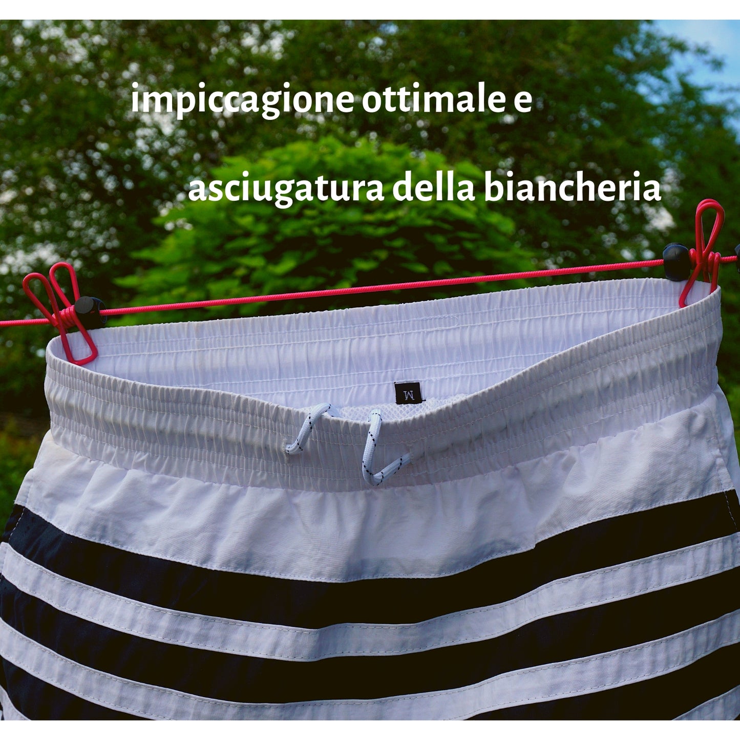 Altera la Vita Camping-Wäscheleine mit Klammern 2 Stück in Aufbewahrungstasche, 180-360 cm, Ideal für Camping Outdoor Urlaub Hotel NEUENTWICKLUNG