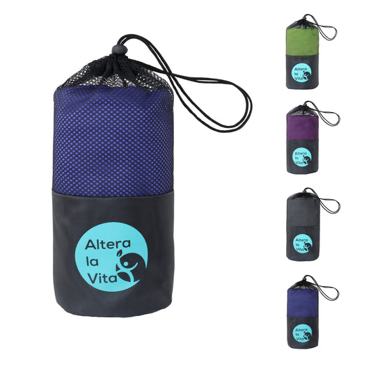 Altera la Vita Hüttenschlafsack modernster Mikrofaser 220x80 cm mit Reißverschluss Kissenfach und Fußöffnung Reise Schlafsack Inlett für Backpacking Camping Hütte Hotel Ultraleicht klein