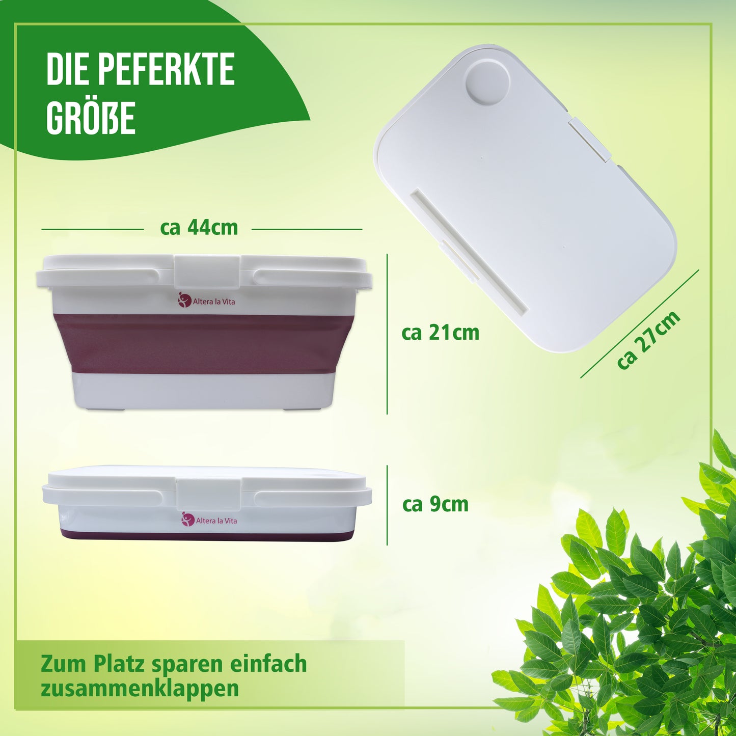 Altera la Vita Picknickkorb Camping-Einkaufskorb Spülbecken faltbar mit Deckel und Tisch klappbar 15 Liter wasserdicht für Camping Wandern Wohnmobil