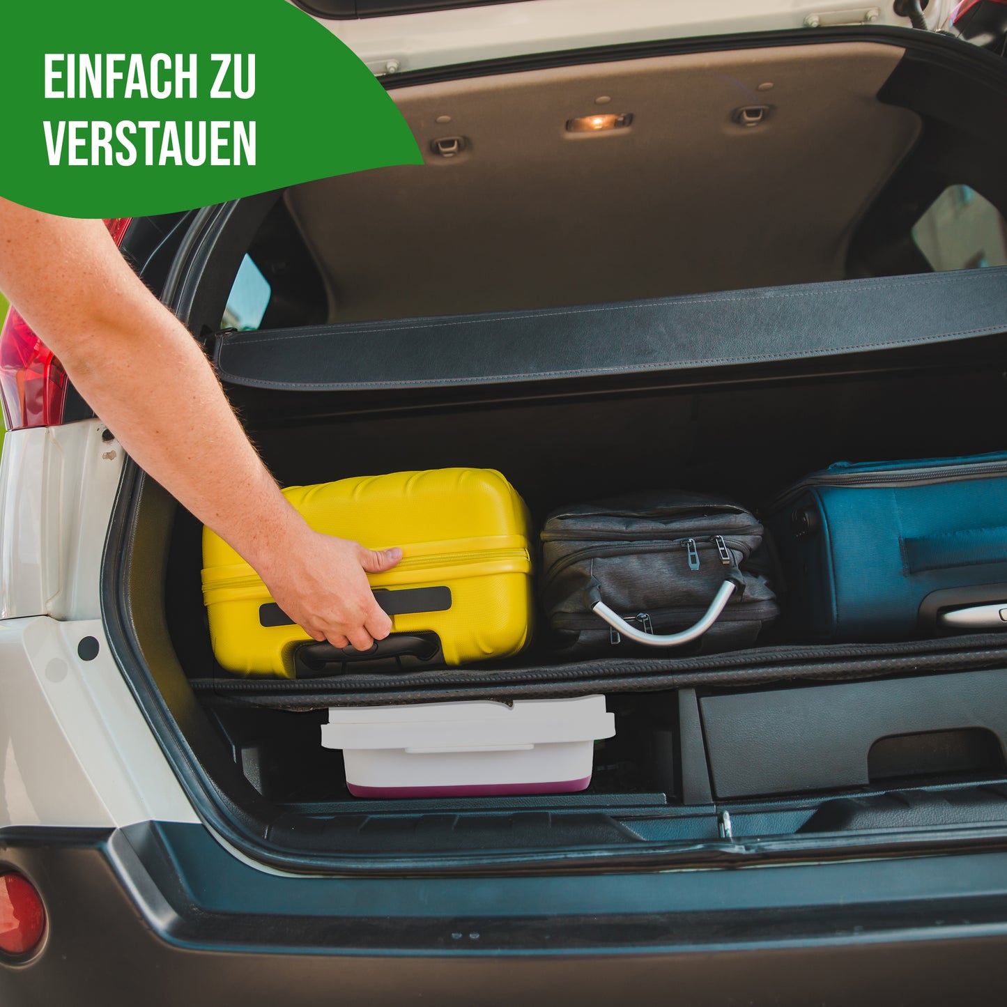 Altera la Vita Picknickkorb Camping-Einkaufskorb Spülbecken faltbar mit Deckel und Tisch klappbar 15 Liter wasserdicht für Camping Wandern Wohnmobil