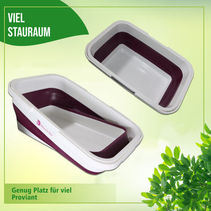 Altera la Vita Camping-Einkaufskorb Picknick Korb Spülbecken faltbar, klappbar 15 Liter wasserdicht platzsparend für Camping Wohnmobil Wohnwagen