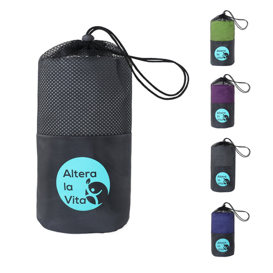 Altera la Vita Hüttenschlafsack modernster Mikrofaser 220x80 cm mit Reißverschluss Kissenfach und Fußöffnung Reise Schlafsack Inlett für Backpacking Camping Hütte Hotel Ultraleicht klein