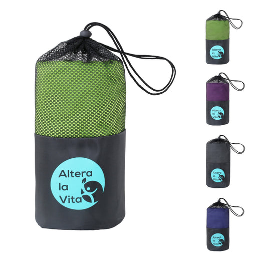 Altera la Vita Hüttenschlafsack modernster Mikrofaser 220x80 cm mit Reißverschluss Kissenfach und Fußöffnung Reise Schlafsack Inlett für Backpacking Camping Hütte Hotel Ultraleicht klein