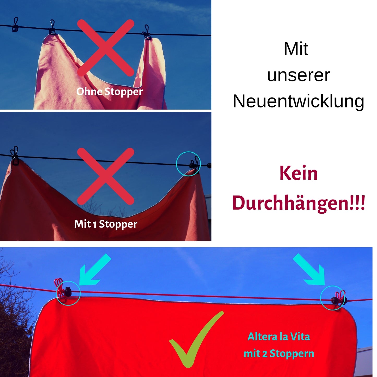 Reisewäscheleine - 2er Set
