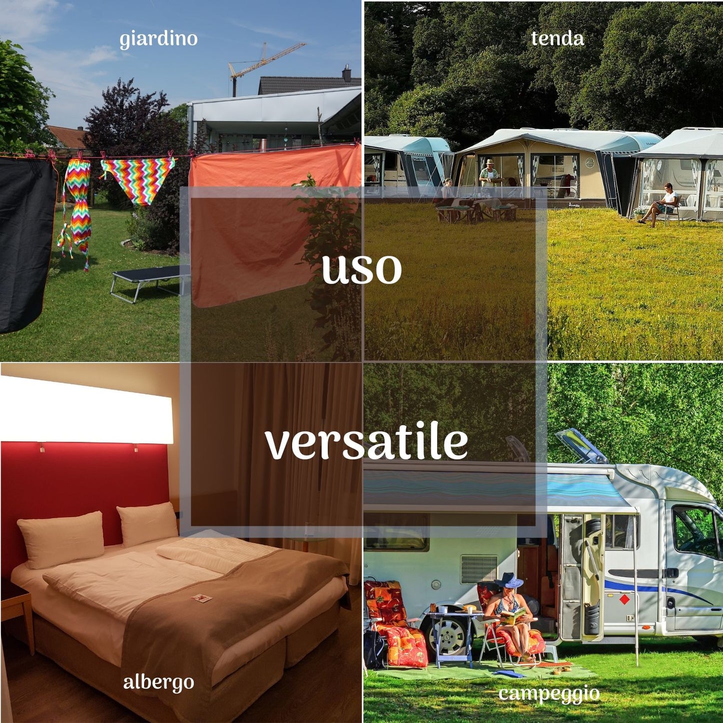 Altera la Vita Camping-Wäscheleine mit Klammern 2 Stück in Aufbewahrungstasche, 180-360 cm, Ideal für Camping Outdoor Urlaub Hotel NEUENTWICKLUNG